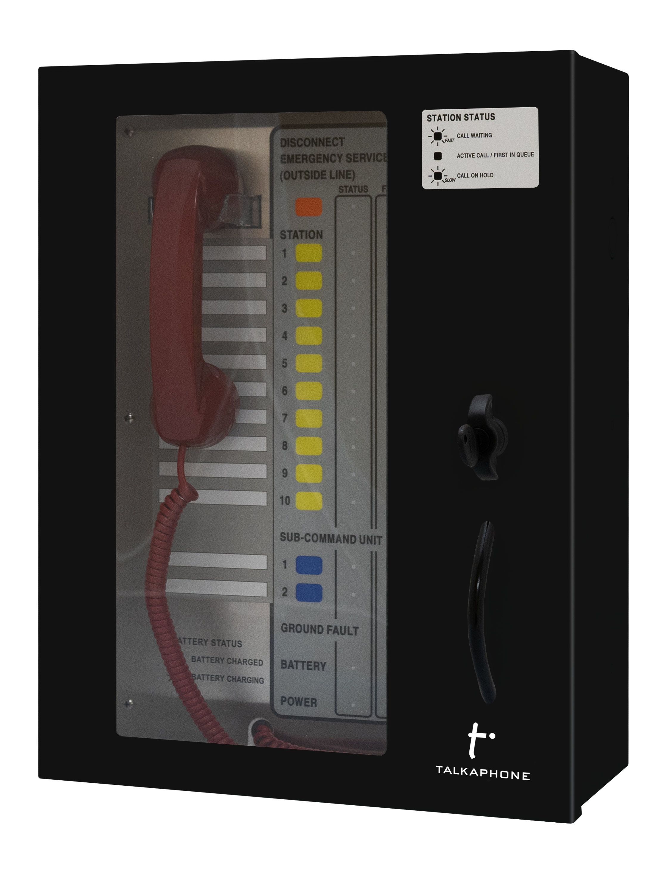 Area of Refuge Fixed 10-Station Analog Command Unit with Door and Keyed Latch