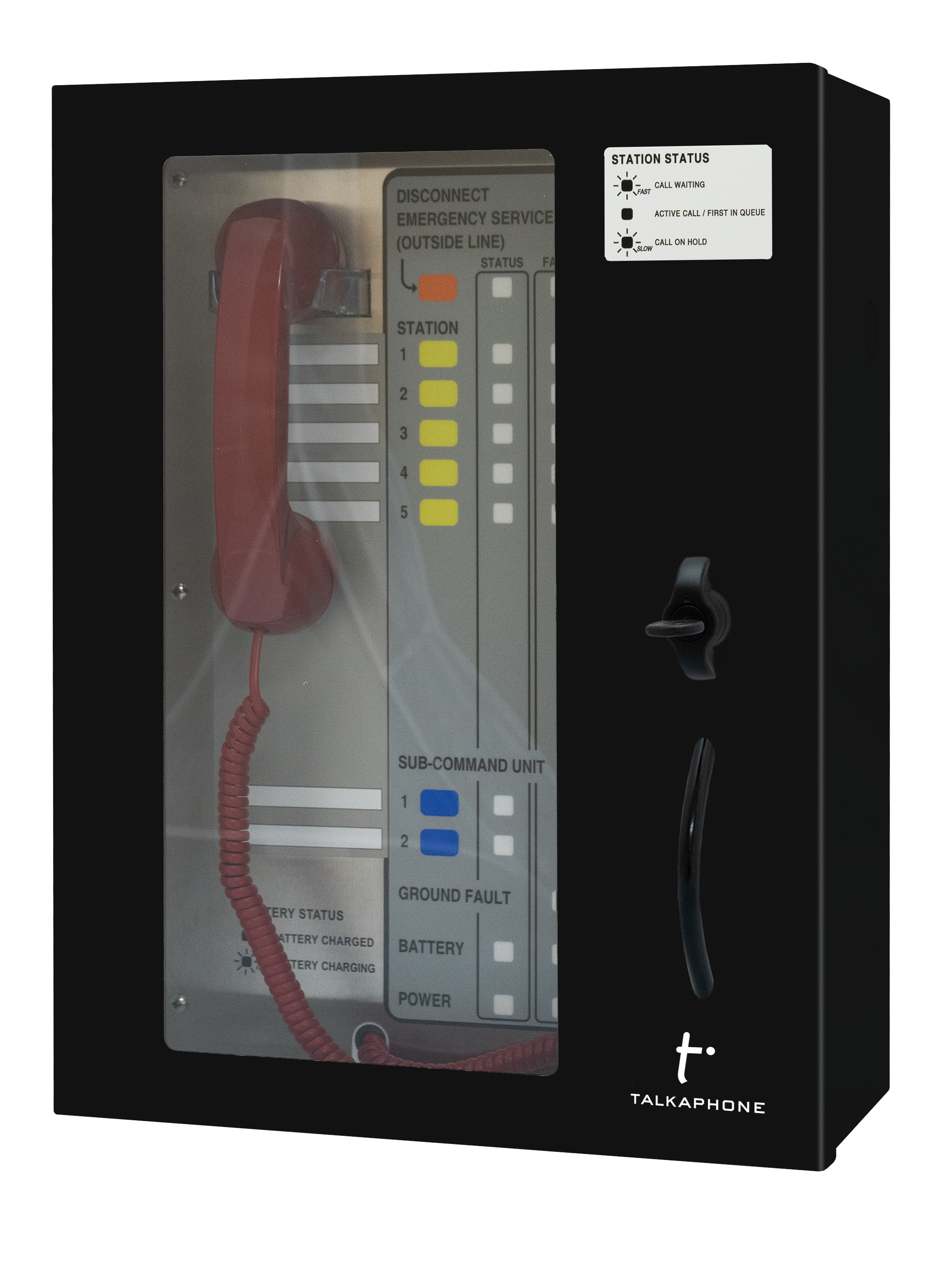 Area of Refuge Fixed 5-Station Analog Command Unit with Door and Keyed Latch