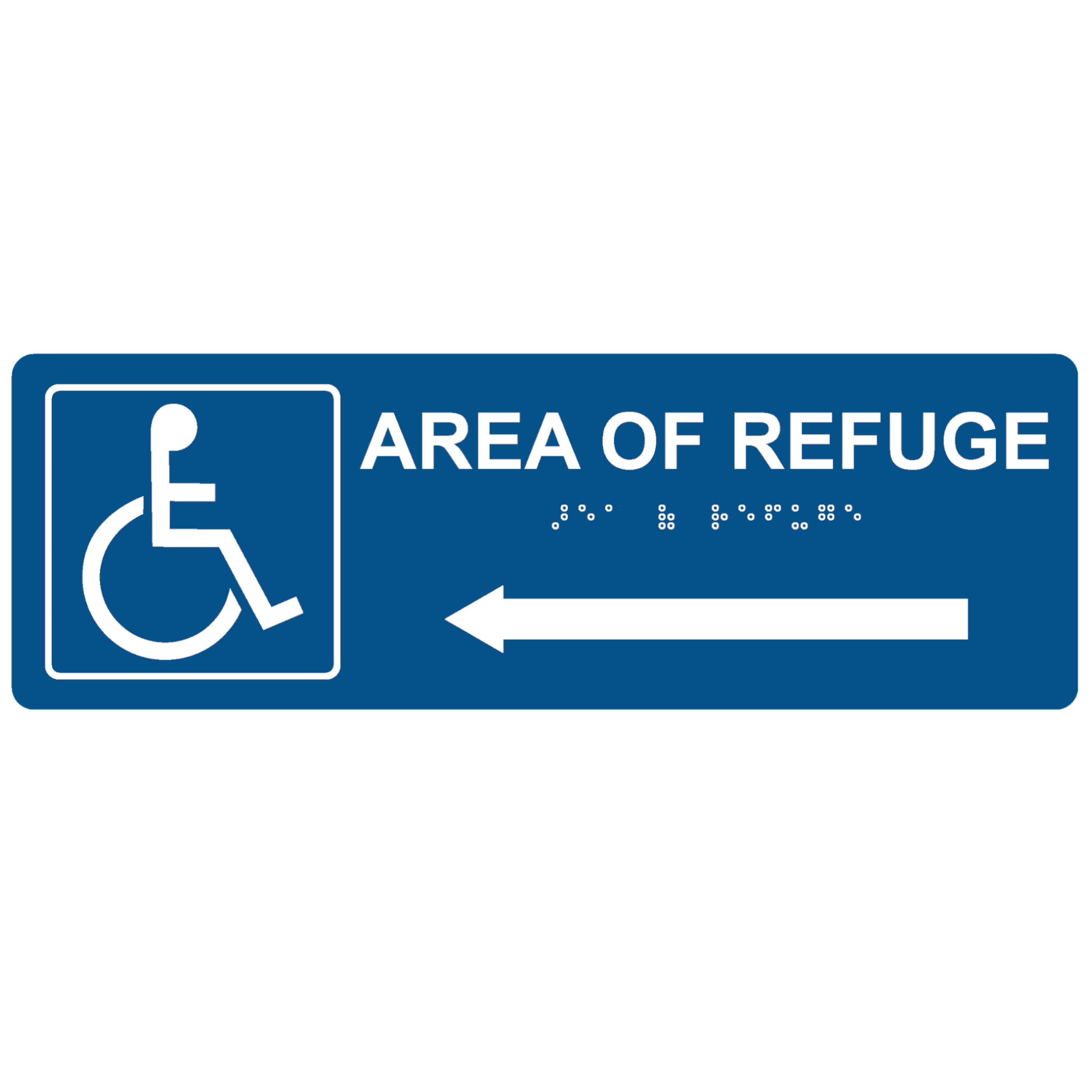 Area of Refuge Directional Sign with Left Arrow