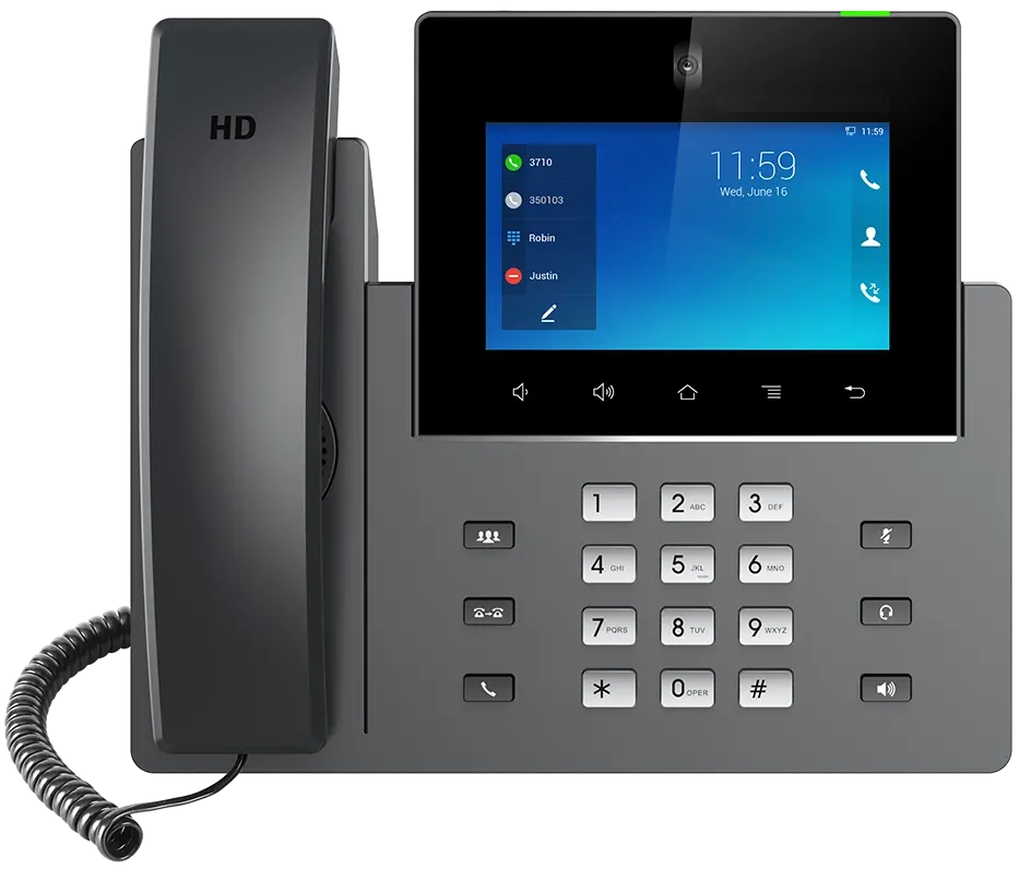 IP Video Attendant Phone with Capacitive Touch Display and Physical Keypad