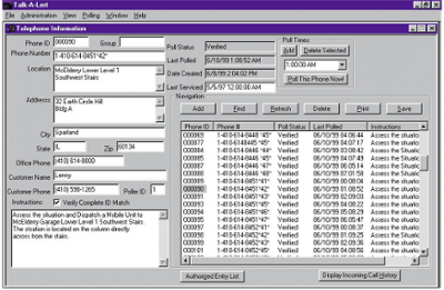 Talk-A-Lert Polling and Call Identification System for Analog Call Stations