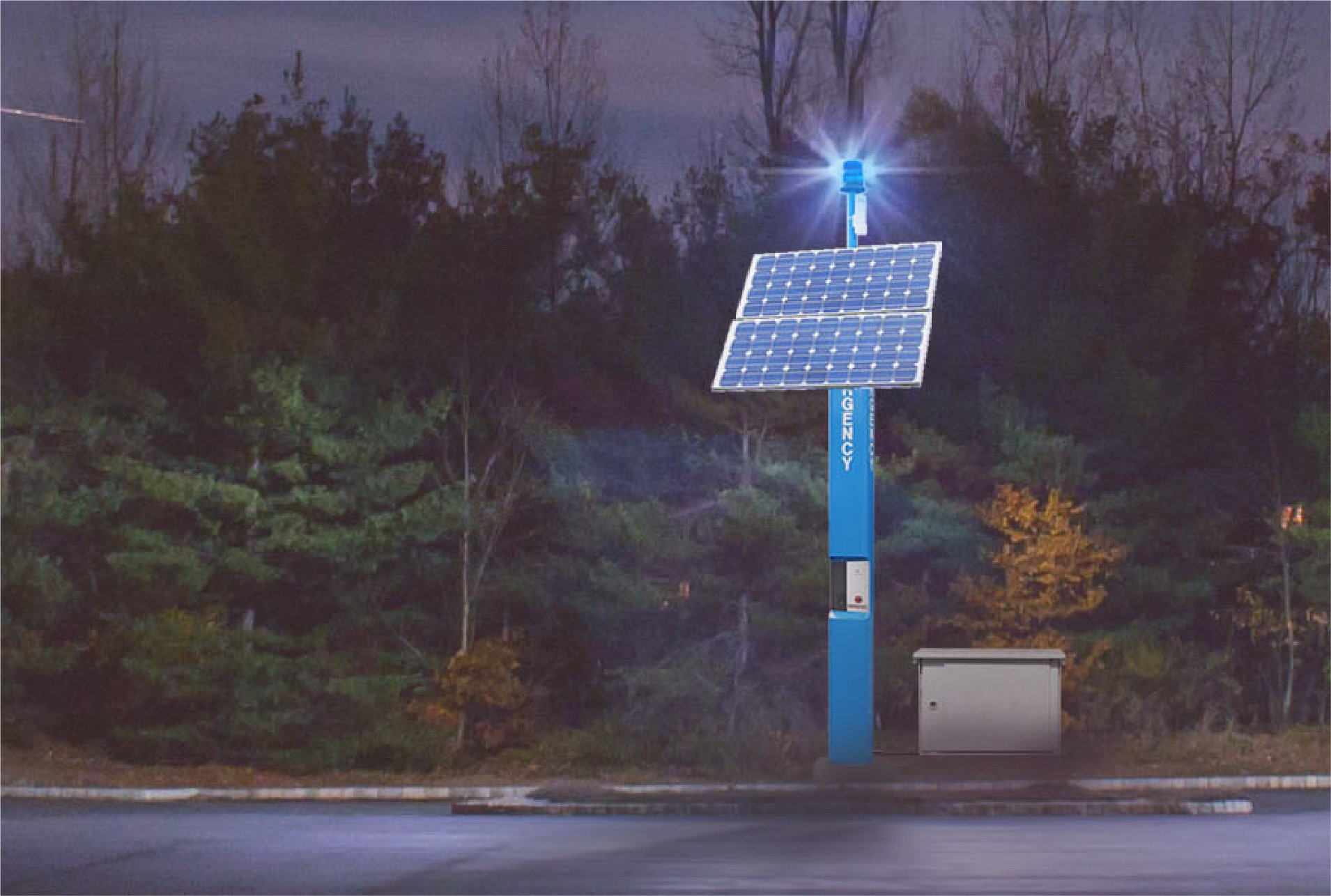 wireless blue light tower for parking lot