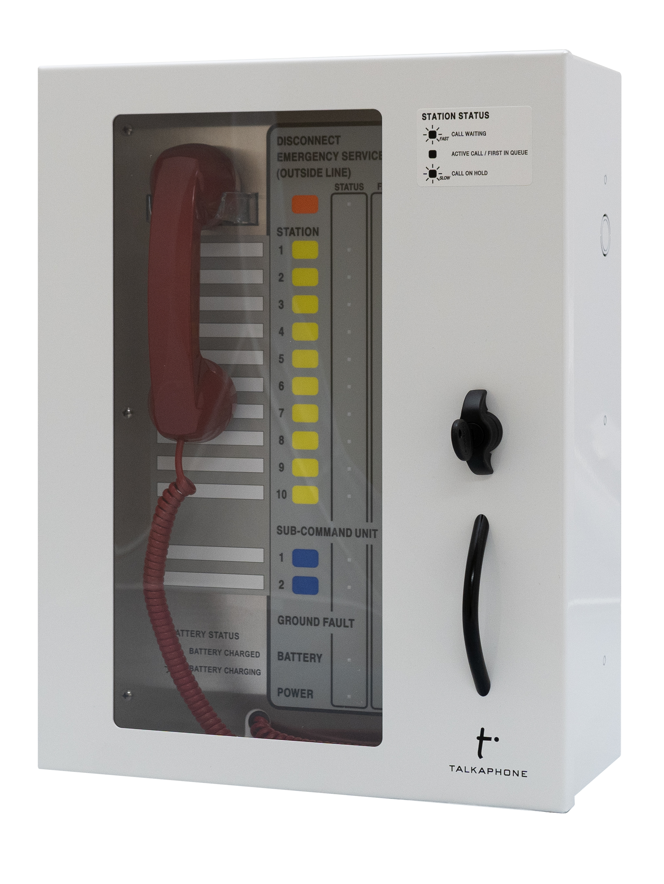 Area of Refuge Fixed 10-Station Analog Command Unit with Door and Keyed Latch