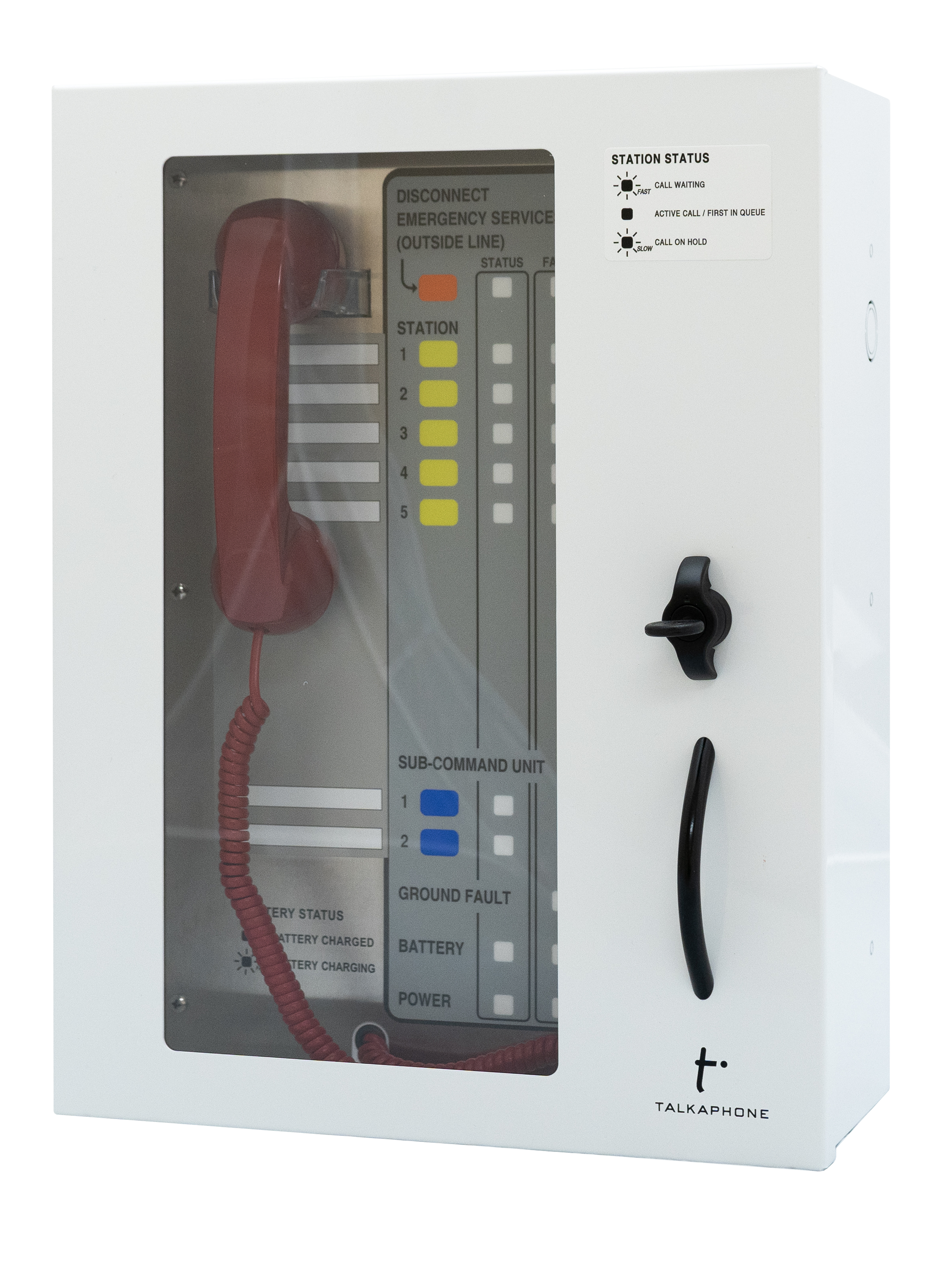 Area of Refuge Fixed 5-Station Analog Command Unit with Door and Keyed Latch